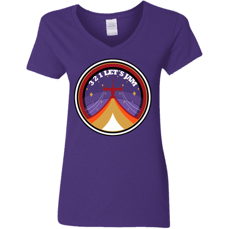 T-Shirts Purple / S 3 2 1 Lets Jam Women's V-Neck T-Shirt