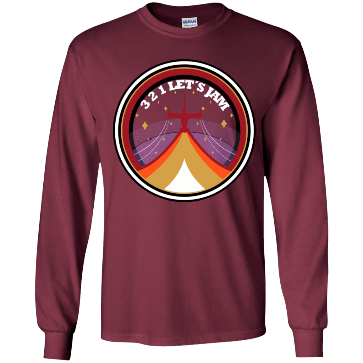 T-Shirts Maroon / YS 3 2 1 Lets Jam Youth Long Sleeve T-Shirt