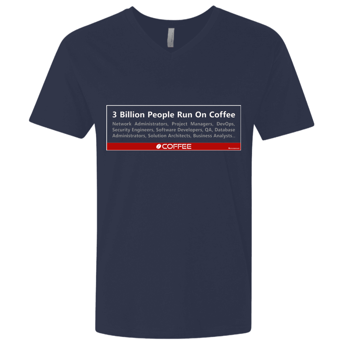 T-Shirts Midnight Navy / X-Small 3 Billion People Run On Java Men's Premium V-Neck