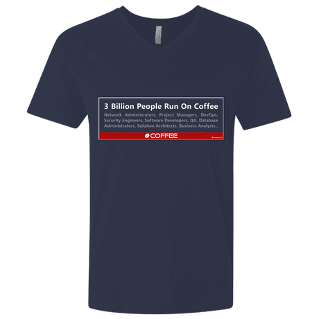 T-Shirts Midnight Navy / X-Small 3 Billion People Run On Java Men's Premium V-Neck