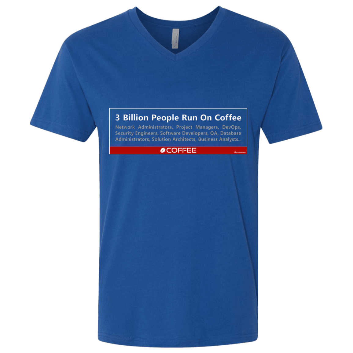 T-Shirts Royal / X-Small 3 Billion People Run On Java Men's Premium V-Neck