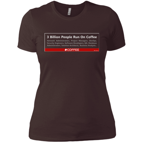 T-Shirts Dark Chocolate / X-Small 3 Billion People Run On Java Women's Premium T-Shirt