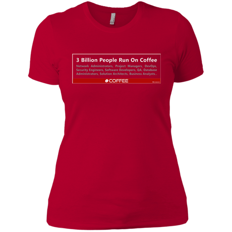 T-Shirts Red / X-Small 3 Billion People Run On Java Women's Premium T-Shirt