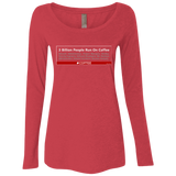 T-Shirts Vintage Red / Small 3 Billion People Run On Java Women's Triblend Long Sleeve Shirt