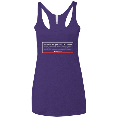 T-Shirts Purple Rush / X-Small 3 Billion People Run On Java Women's Triblend Racerback Tank