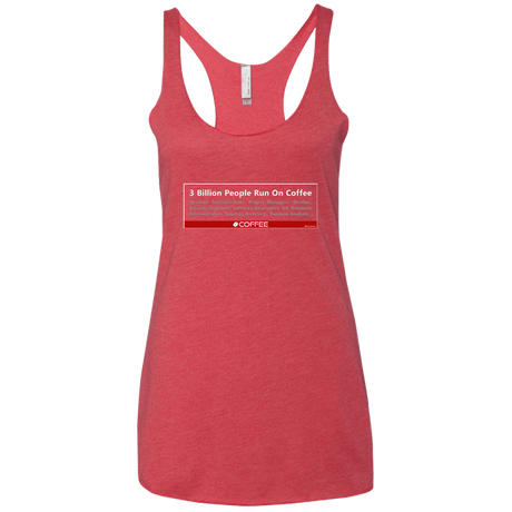 T-Shirts Vintage Red / X-Small 3 Billion People Run On Java Women's Triblend Racerback Tank