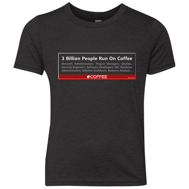 T-Shirts Vintage Black / YXS 3 Billion People Run On Java Youth Triblend T-Shirt