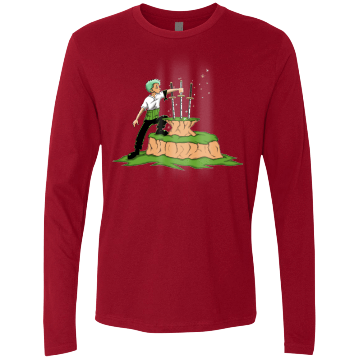 T-Shirts Cardinal / Small 3 Swords in the Stone Men's Premium Long Sleeve