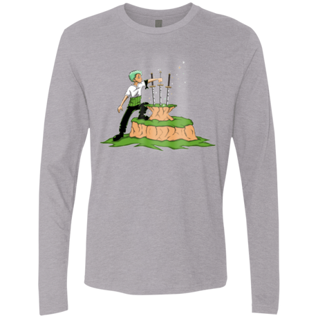 T-Shirts Heather Grey / Small 3 Swords in the Stone Men's Premium Long Sleeve