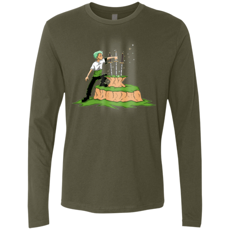 T-Shirts Military Green / Small 3 Swords in the Stone Men's Premium Long Sleeve