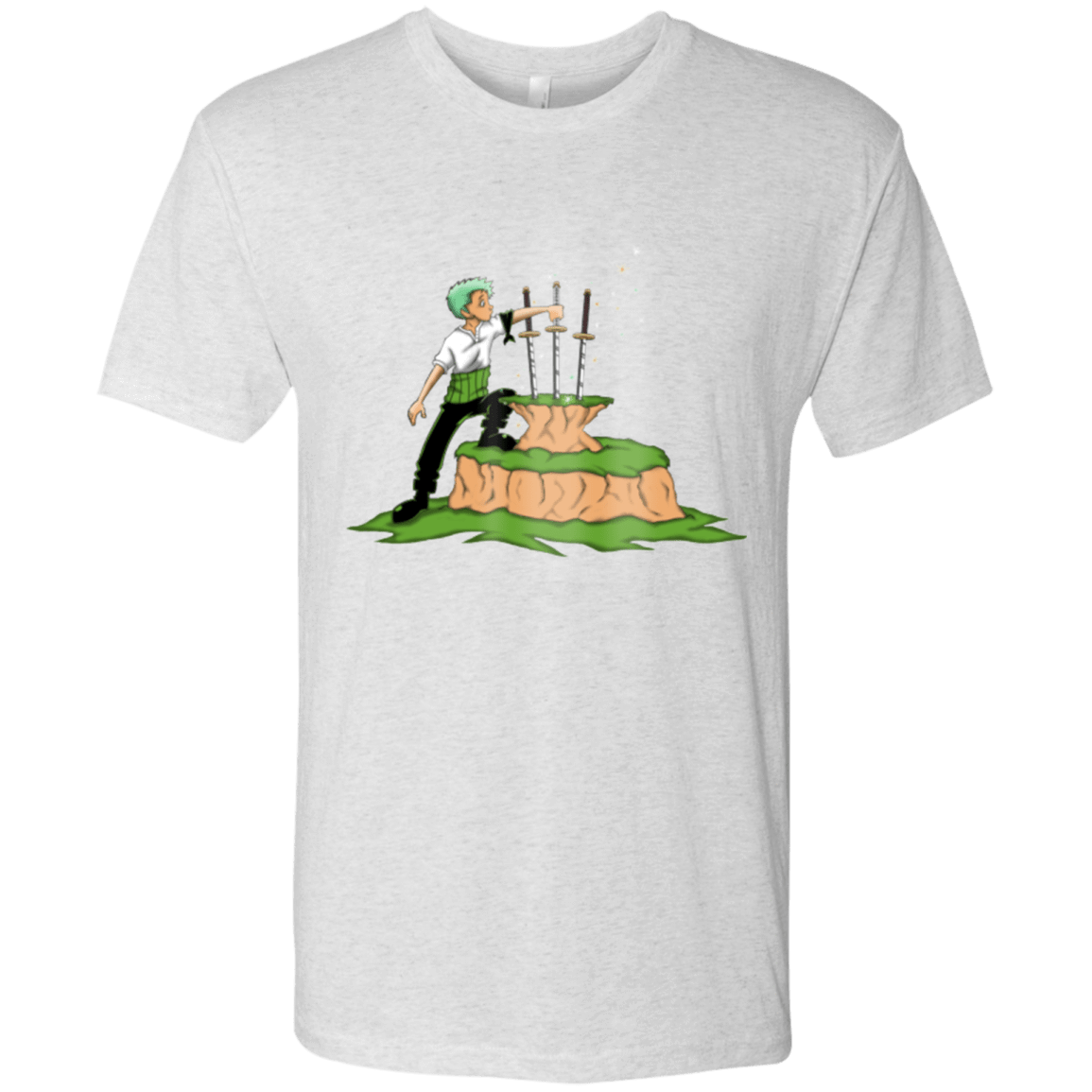 T-Shirts Heather White / Small 3 Swords in the Stone Men's Triblend T-Shirt
