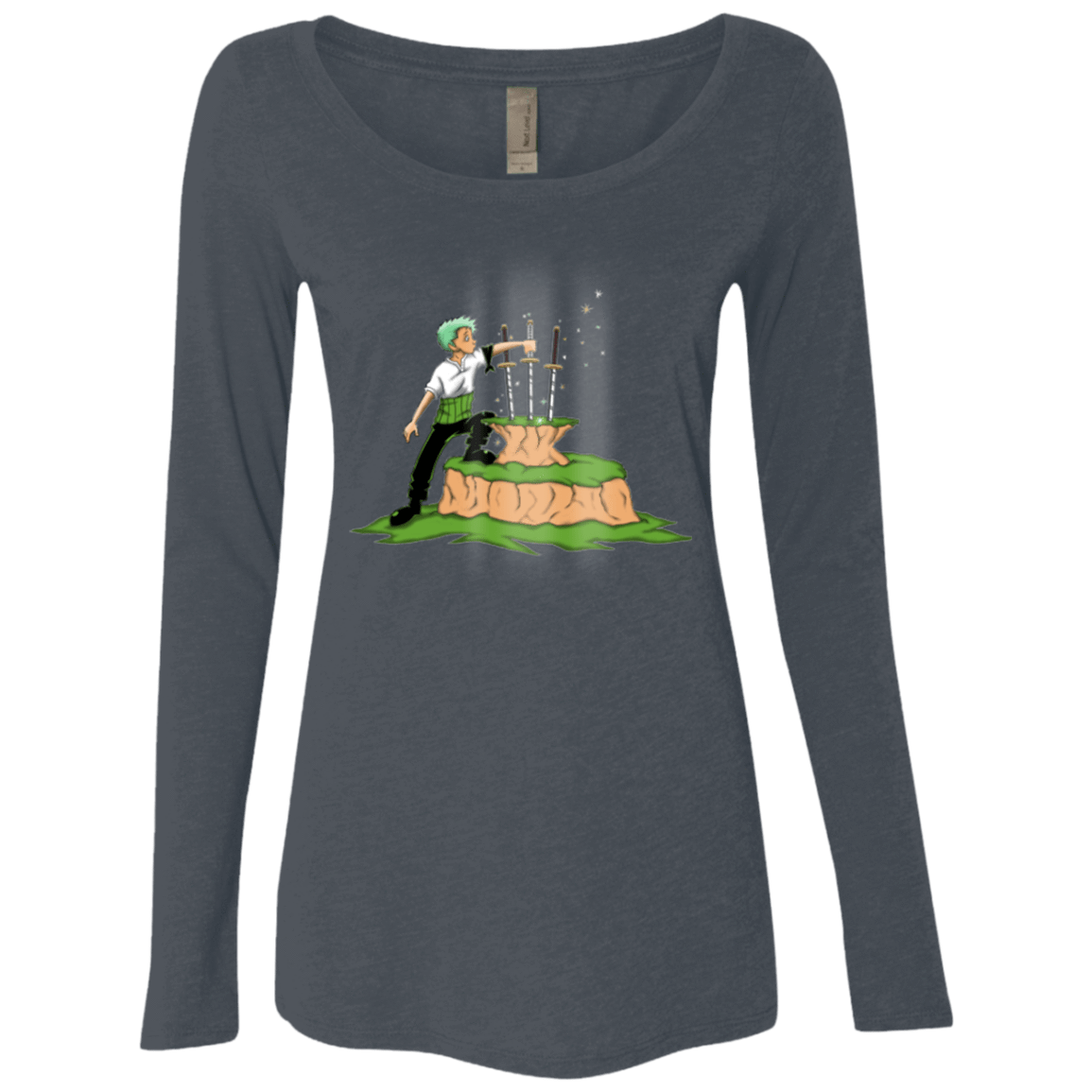 T-Shirts Vintage Navy / Small 3 Swords in the Stone Women's Triblend Long Sleeve Shirt