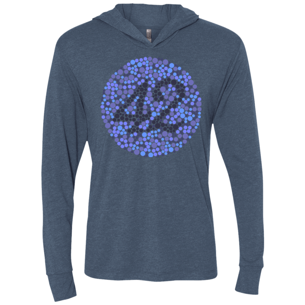 T-Shirts Indigo / X-Small 42 blind test Triblend Long Sleeve Hoodie Tee