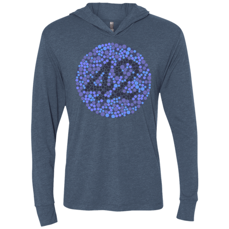 T-Shirts Indigo / X-Small 42 blind test Triblend Long Sleeve Hoodie Tee