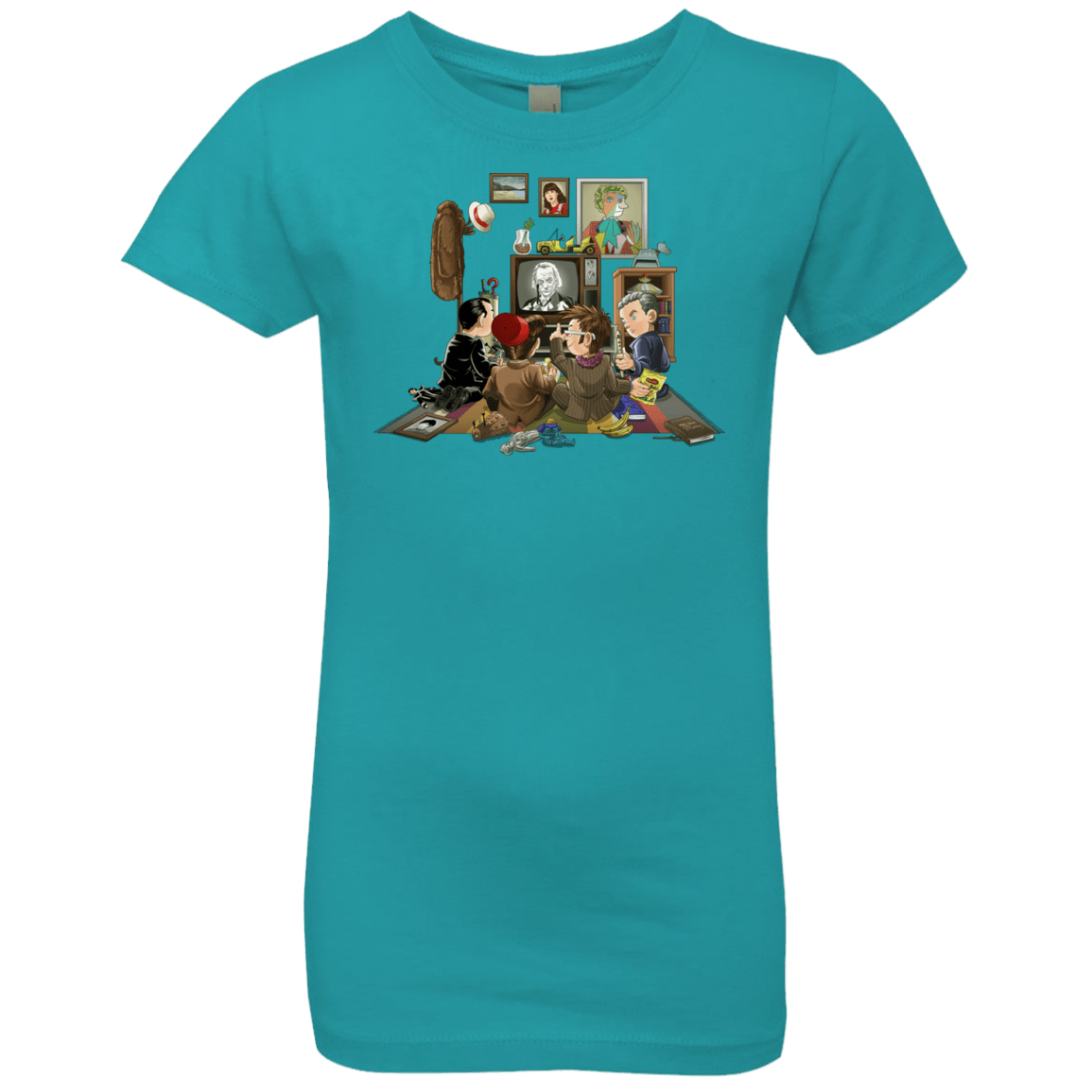 T-Shirts Tahiti Blue / YXS 50 Years Of The Doctor Girls Premium T-Shirt