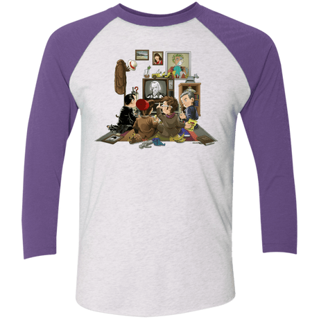 T-Shirts Heather White/Purple Rush / X-Small 50 Years Of The Doctor Men's Triblend 3/4 Sleeve