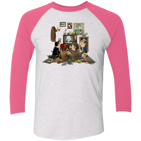 T-Shirts Heather White/Vintage Pink / X-Small 50 Years Of The Doctor Men's Triblend 3/4 Sleeve