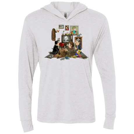 T-Shirts Heather White / X-Small 50 Years Of The Doctor Triblend Long Sleeve Hoodie Tee