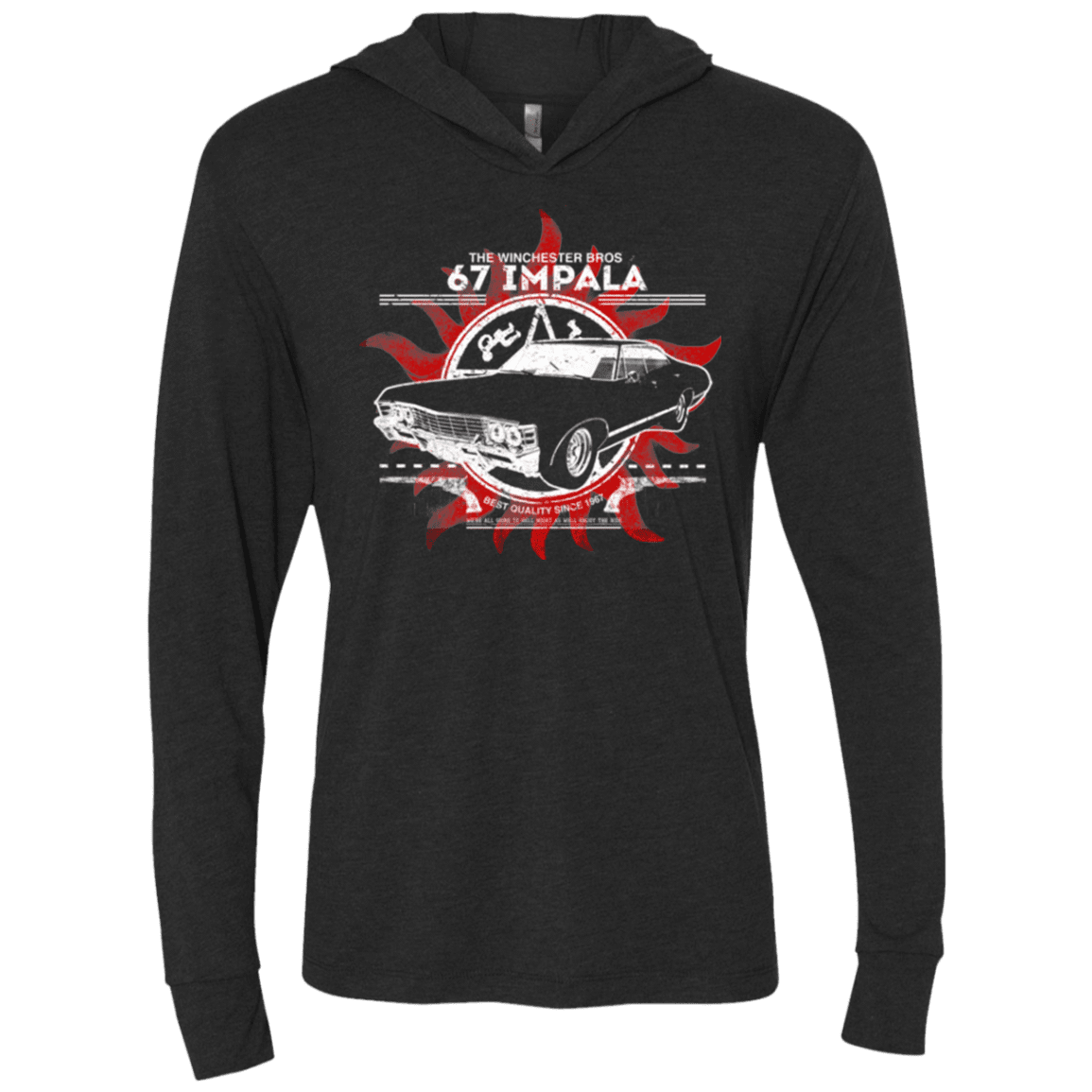 T-Shirts Vintage Black / X-Small 67 impala Triblend Long Sleeve Hoodie Tee