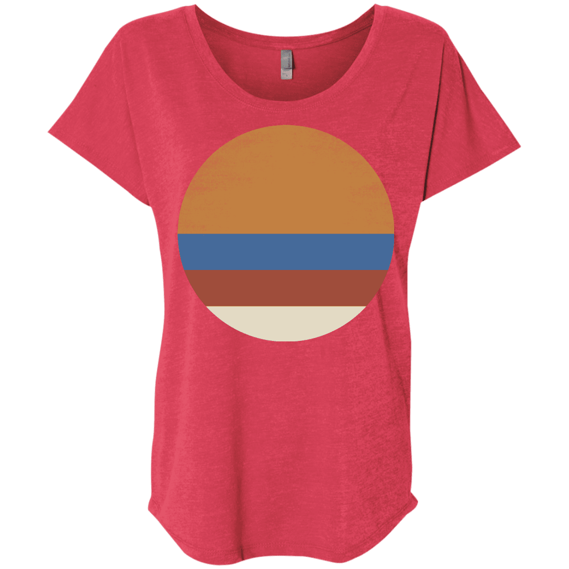 T-Shirts Vintage Red / X-Small 70s Sun Triblend Dolman Sleeve