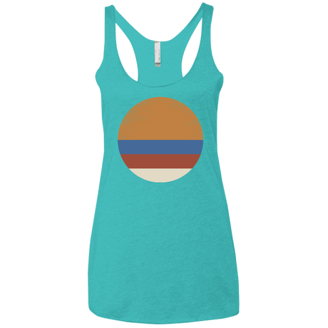 T-Shirts Tahiti Blue / X-Small 70s Sun Women's Triblend Racerback Tank