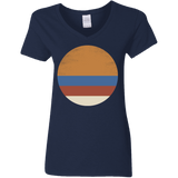 T-Shirts Navy / S 70s Sun Women's V-Neck T-Shirt