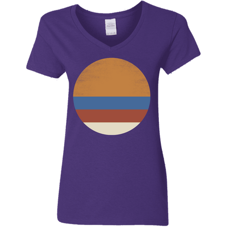 T-Shirts Purple / S 70s Sun Women's V-Neck T-Shirt