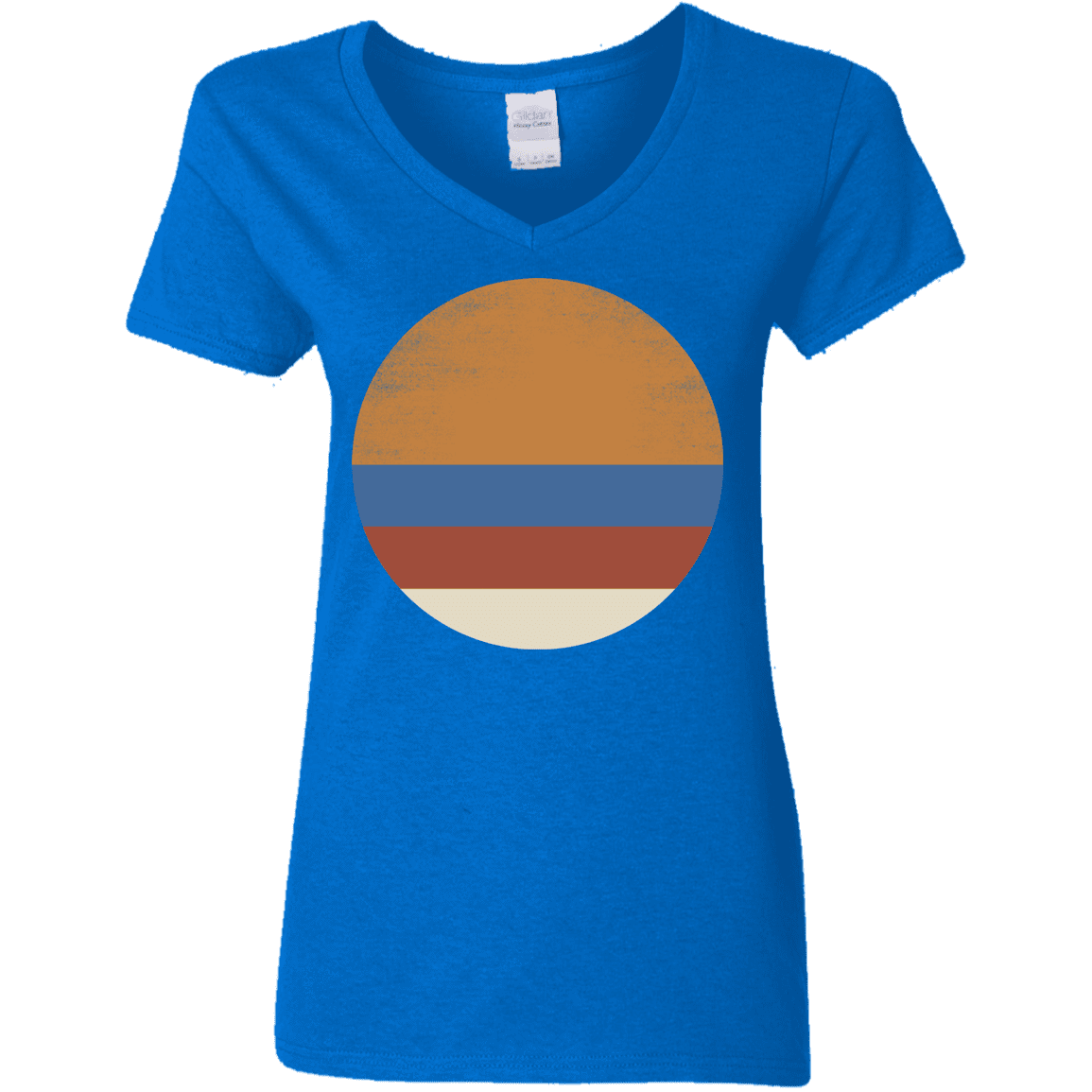 T-Shirts Royal / S 70s Sun Women's V-Neck T-Shirt