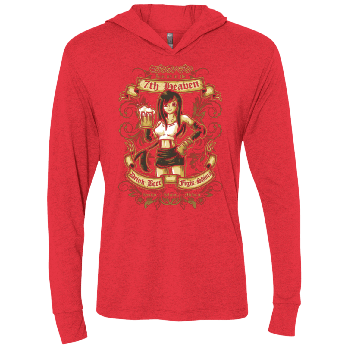 T-Shirts Vintage Red / X-Small 7TH HEAVEN Triblend Long Sleeve Hoodie Tee