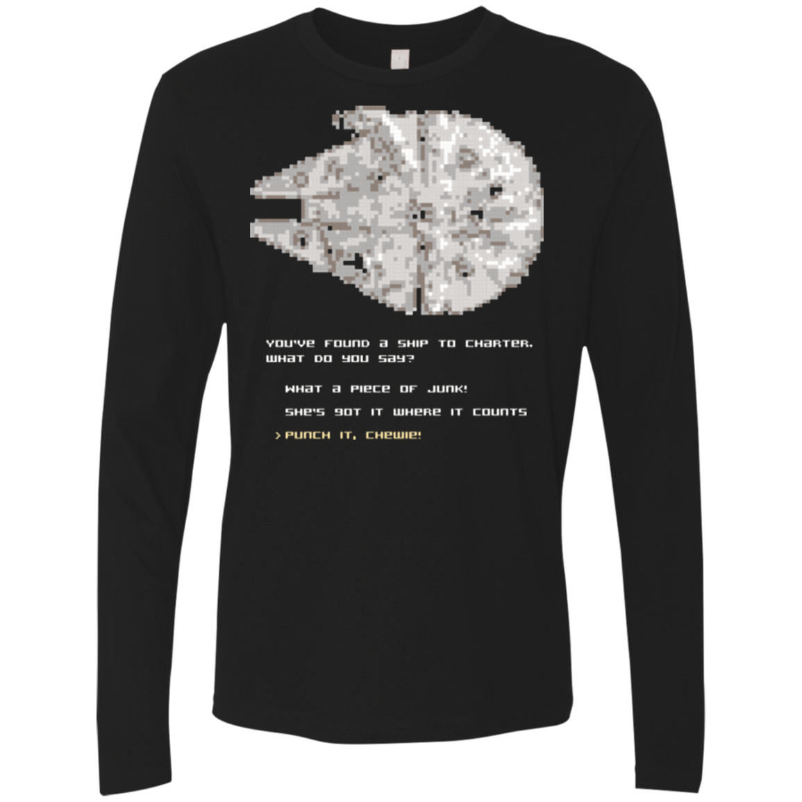 T-Shirts Black / Small 8-Bit Charter Men's Premium Long Sleeve