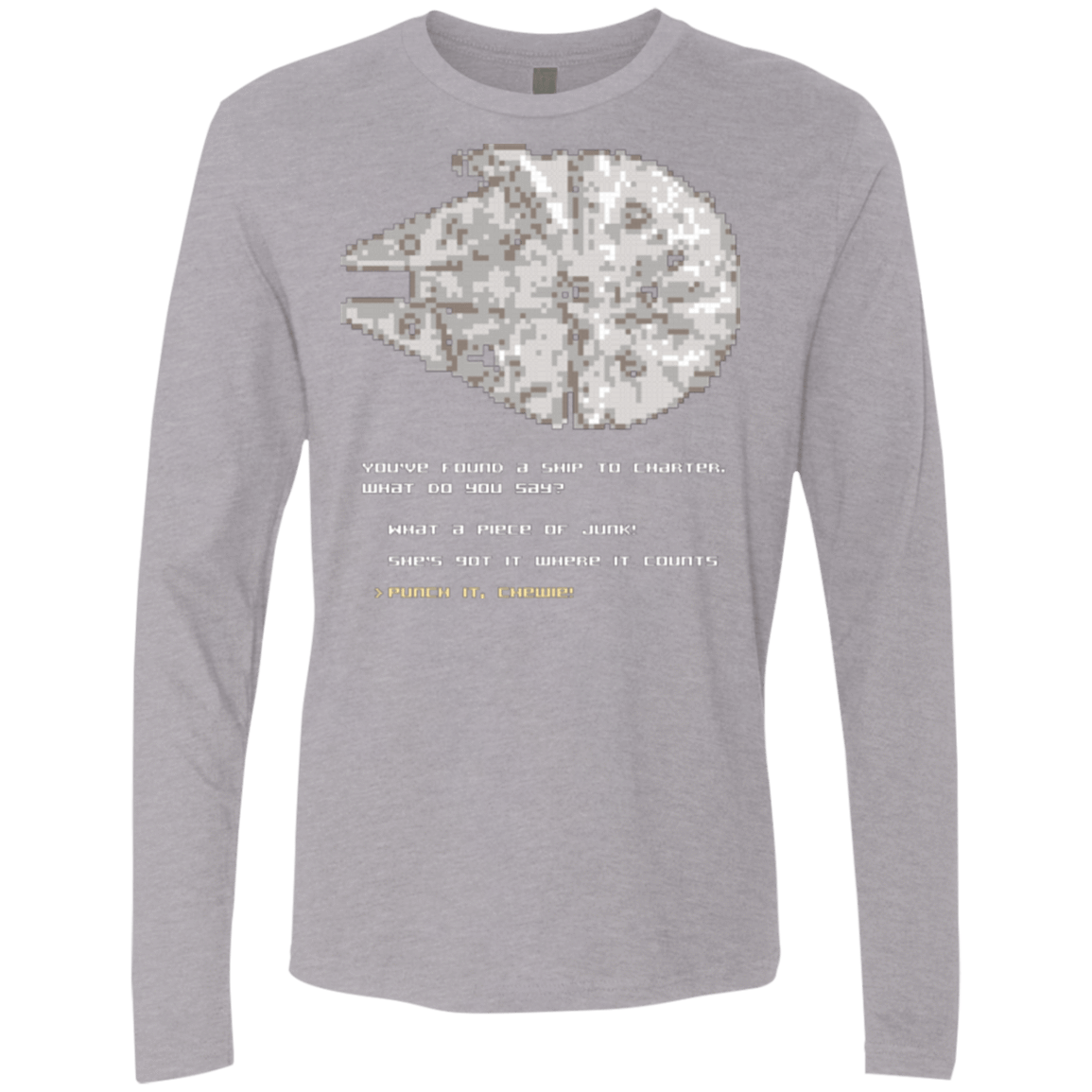T-Shirts Heather Grey / Small 8-Bit Charter Men's Premium Long Sleeve