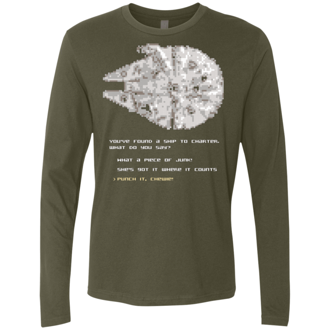 T-Shirts Military Green / Small 8-Bit Charter Men's Premium Long Sleeve