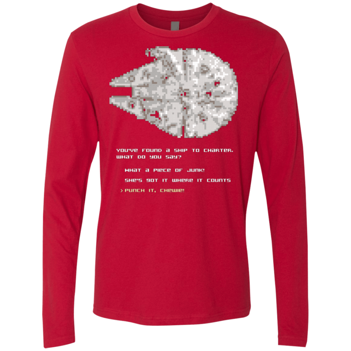 T-Shirts Red / Small 8-Bit Charter Men's Premium Long Sleeve