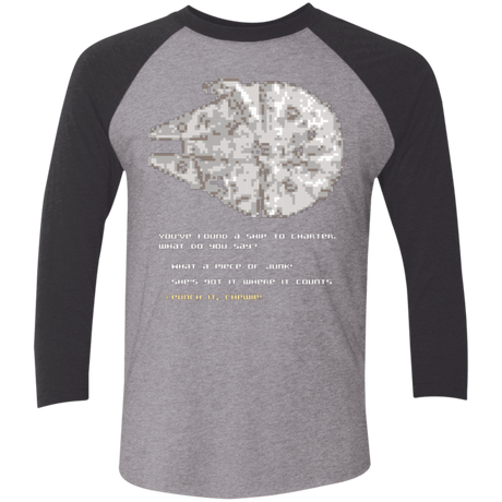 T-Shirts Premium Heather/ Vintage Black / X-Small 8-Bit Charter Men's Triblend 3/4 Sleeve