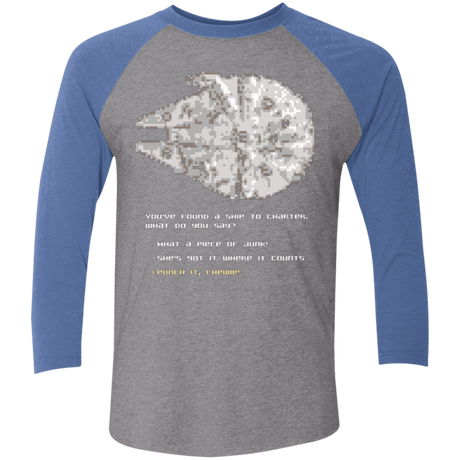 T-Shirts Premium Heather/ Vintage Royal / X-Small 8-Bit Charter Men's Triblend 3/4 Sleeve