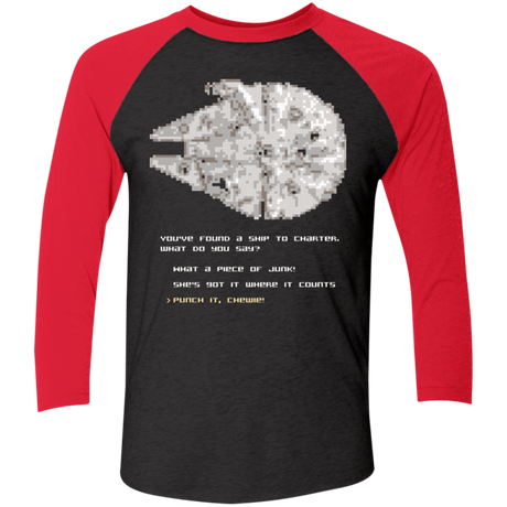 T-Shirts Vintage Black/Vintage Red / X-Small 8-Bit Charter Men's Triblend 3/4 Sleeve