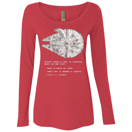 T-Shirts Vintage Red / Small 8-Bit Charter Women's Triblend Long Sleeve Shirt