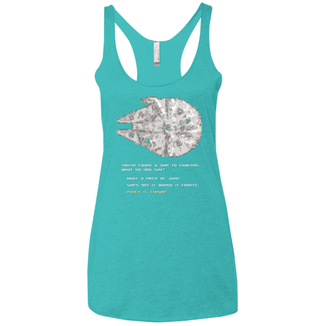 T-Shirts Tahiti Blue / X-Small 8-Bit Charter Women's Triblend Racerback Tank