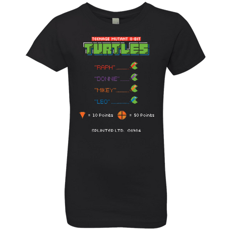 T-Shirts Black / YXS 8 Bit Turtles Girls Premium T-Shirt