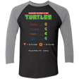 T-Shirts Vintage Black/Premium Heather / X-Small 8 Bit Turtles Men's Triblend 3/4 Sleeve