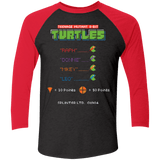 T-Shirts Vintage Black/Vintage Red / X-Small 8 Bit Turtles Men's Triblend 3/4 Sleeve