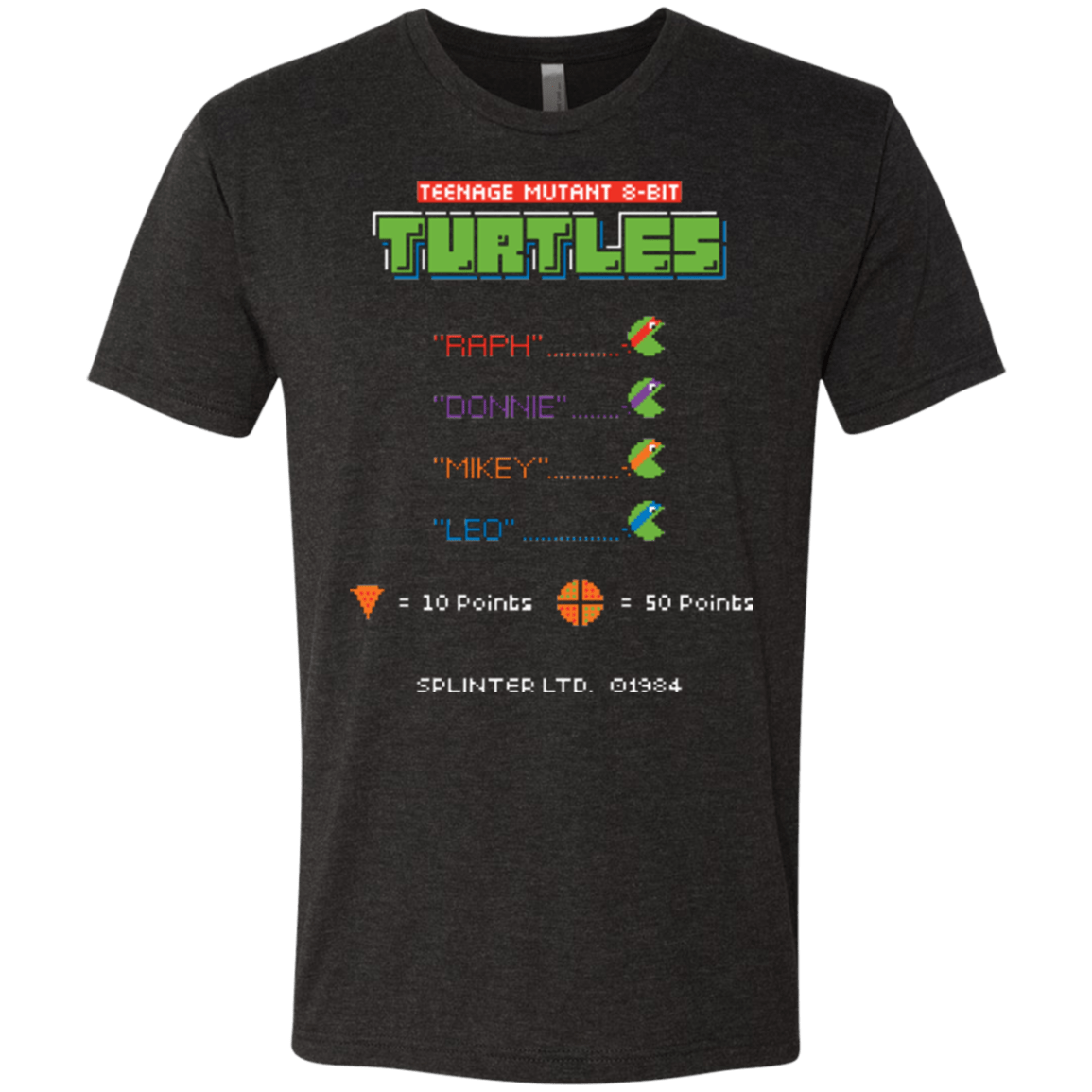 T-Shirts Vintage Black / Small 8 Bit Turtles Men's Triblend T-Shirt