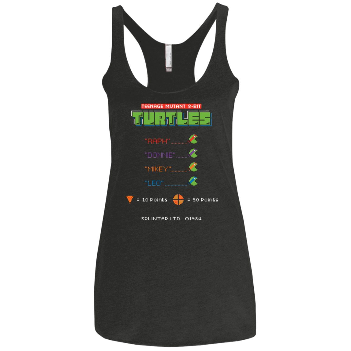 T-Shirts Vintage Black / X-Small 8 Bit Turtles Women's Triblend Racerback Tank