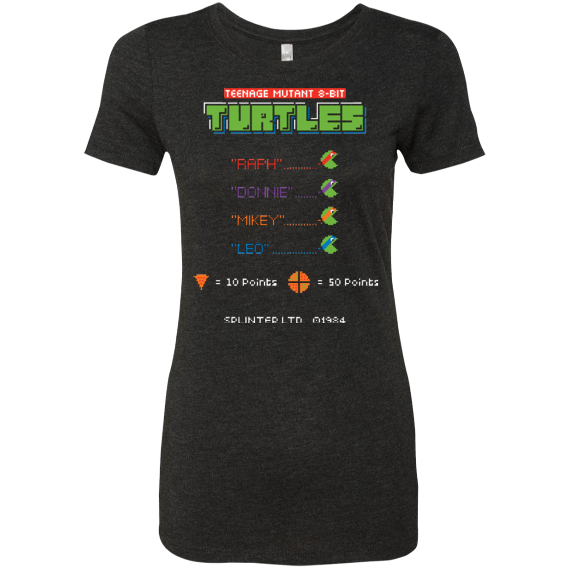 T-Shirts Vintage Black / Small 8 Bit Turtles Women's Triblend T-Shirt