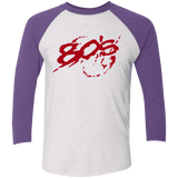 T-Shirts Heather White/Purple Rush / X-Small 80s 300 Men's Triblend 3/4 Sleeve