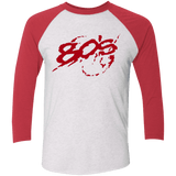 T-Shirts Heather White/Vintage Red / X-Small 80s 300 Men's Triblend 3/4 Sleeve
