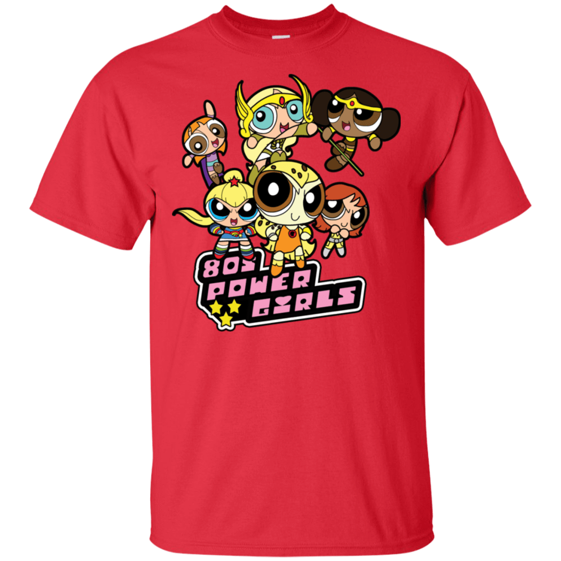 T-Shirts Red / S 80s Power Girls T-Shirt