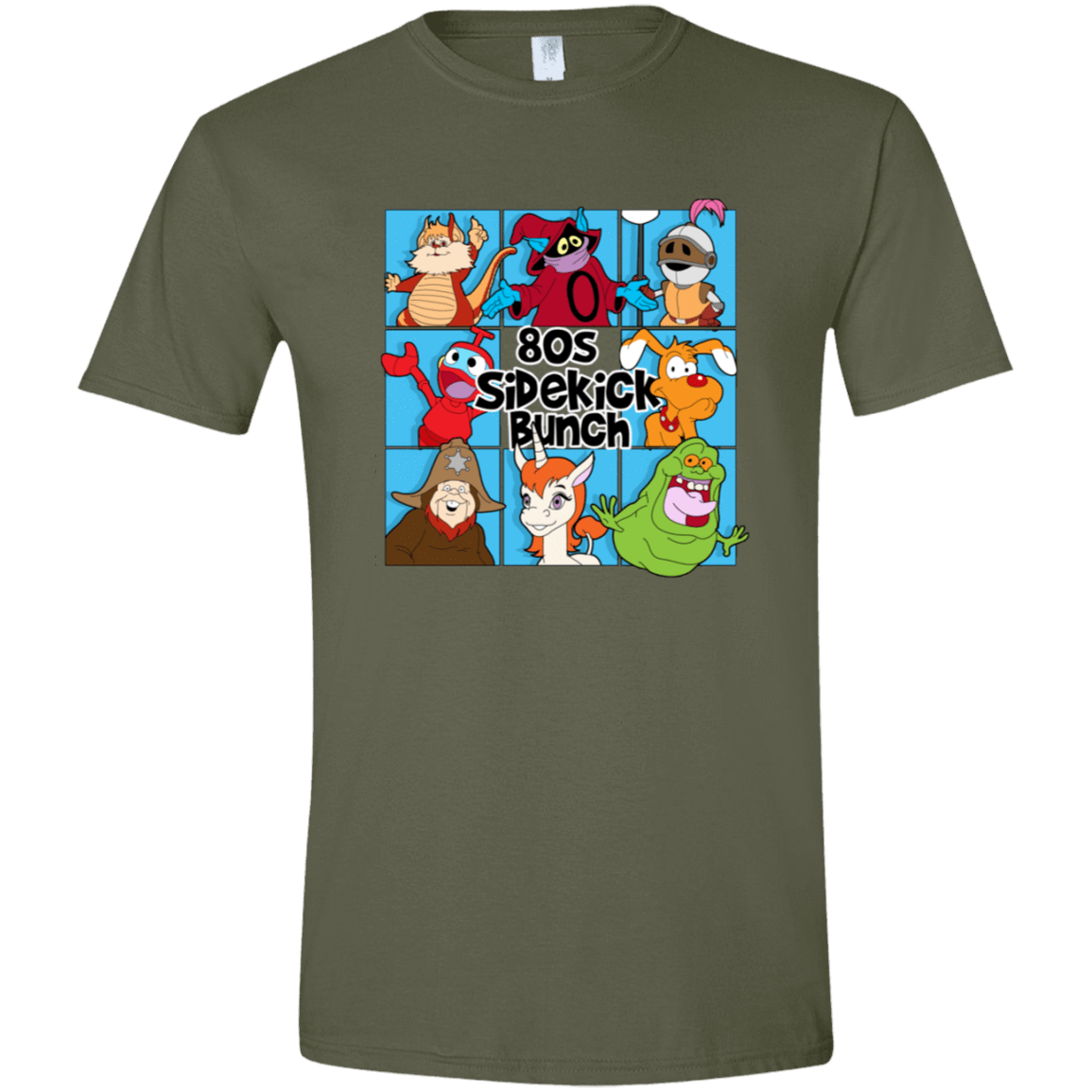 T-Shirts Military Green / S 80s Sidekick Bunch Men's Semi-Fitted Softstyle