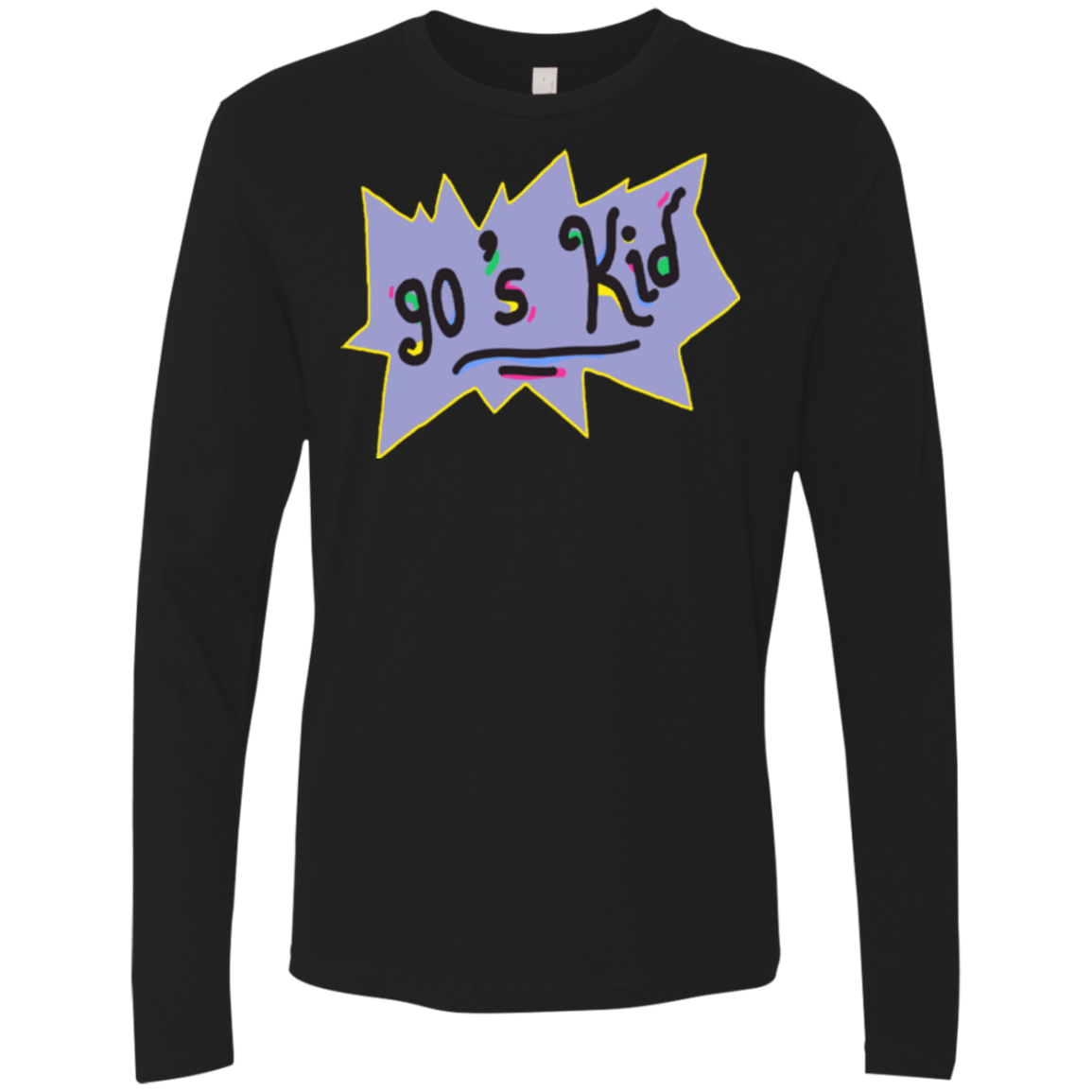 T-Shirts Black / Small 90's Kid Men's Premium Long Sleeve