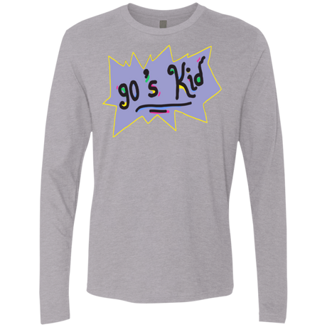 T-Shirts Heather Grey / Small 90's Kid Men's Premium Long Sleeve